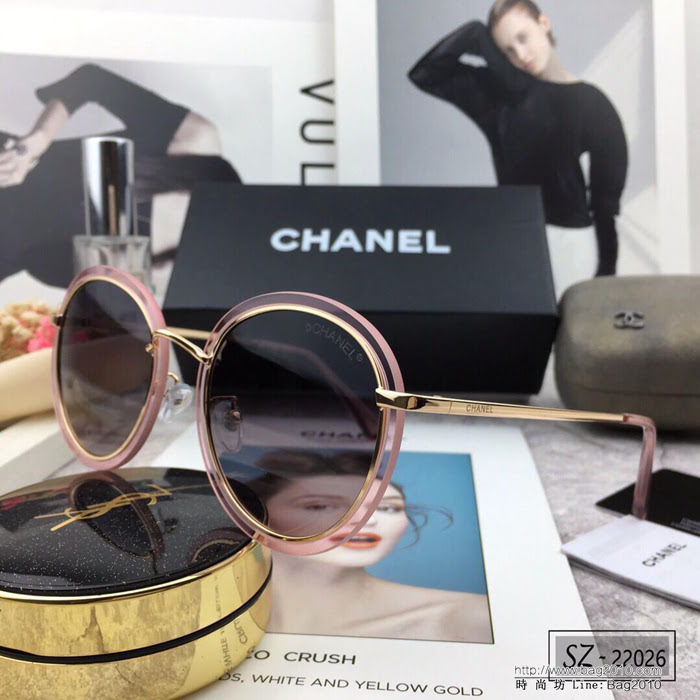 CHANEL香奈兒 2018新款 小香太陽鏡 PC鏡架 遮擋有害光線防輻射 22026  lly1707